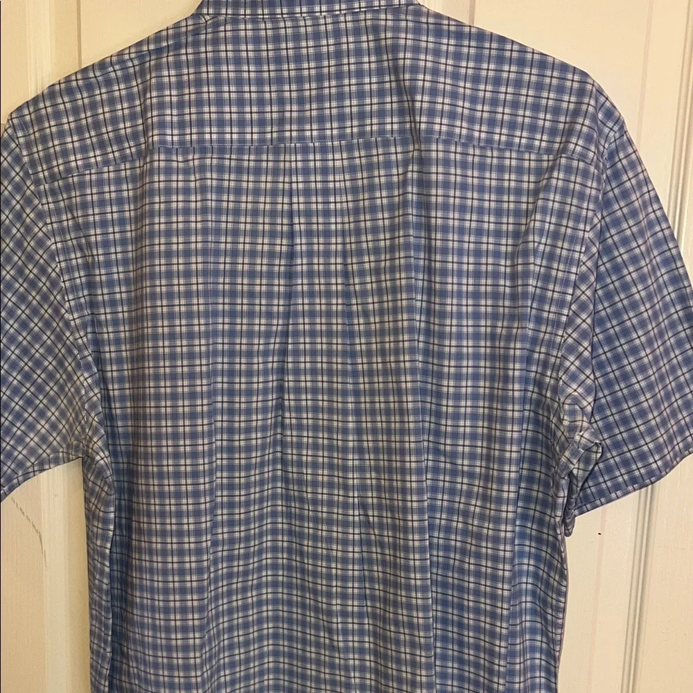 Daniel Cremieux Light Blue and White Plaid Button-Down Shirt short sleeve L - Picture 5 of 5